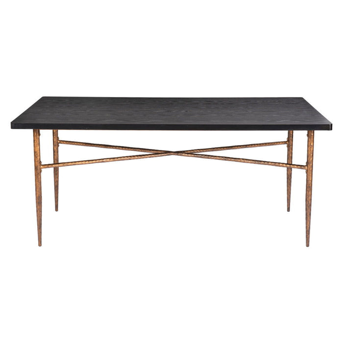 72" Wood And Steel Dining Table - Black