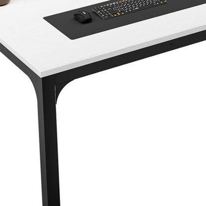 Wood Iron Dining Table - White / Black