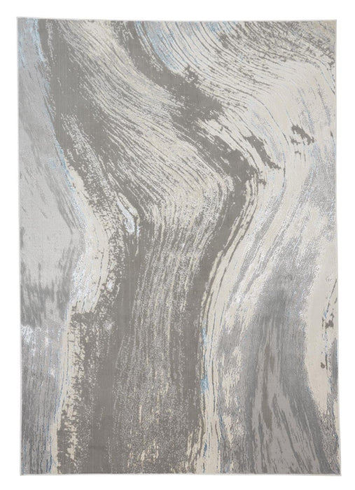 12' x 15' Abstract Area Rug - Gray Ivory And Blue