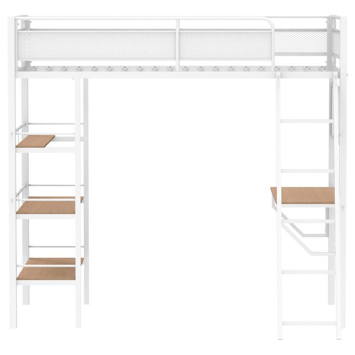 Campus - 3-Shelf Metal Twin Workstation Loft Bed