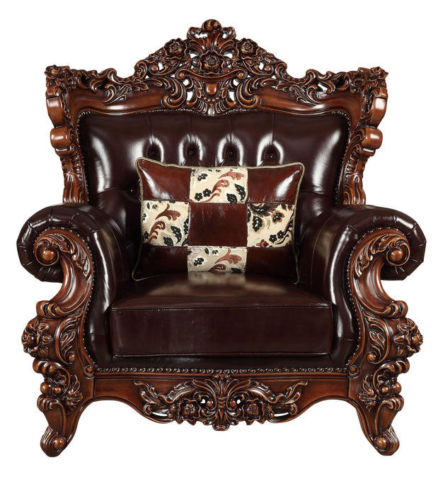 Faux Leather Tufted Wingback Chair - Espresso