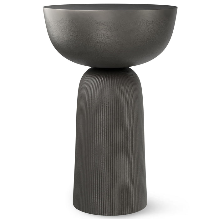 21" Aluminum Round End Table - Black