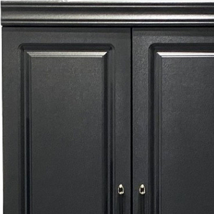 71" Wood Two Door Two Drawer Manufactured Wood Combo Dresser - Black