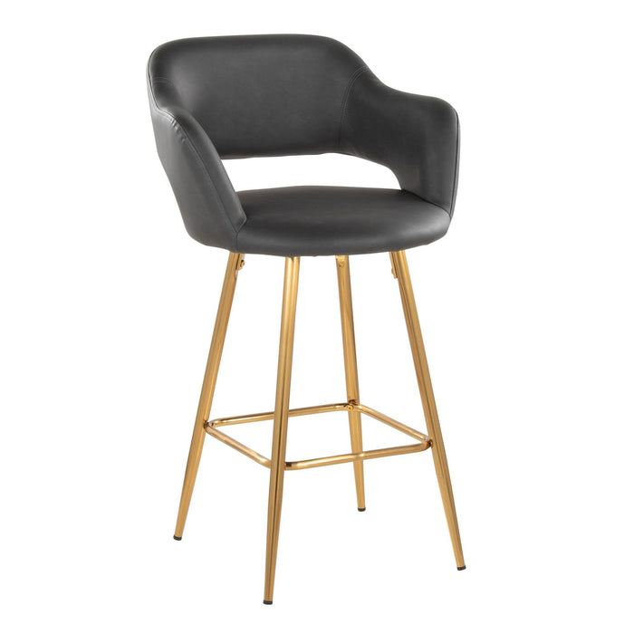 Margarite - 26" Fixed-Height Counter Stool - Gold Metal (Set of 2)