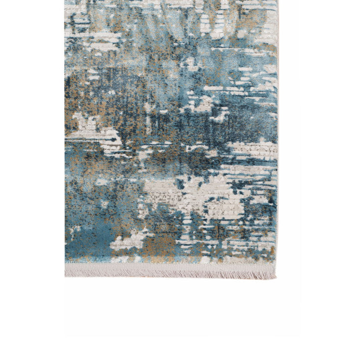 8' X 10' Abstract Area Rug With Fringe - Ivory