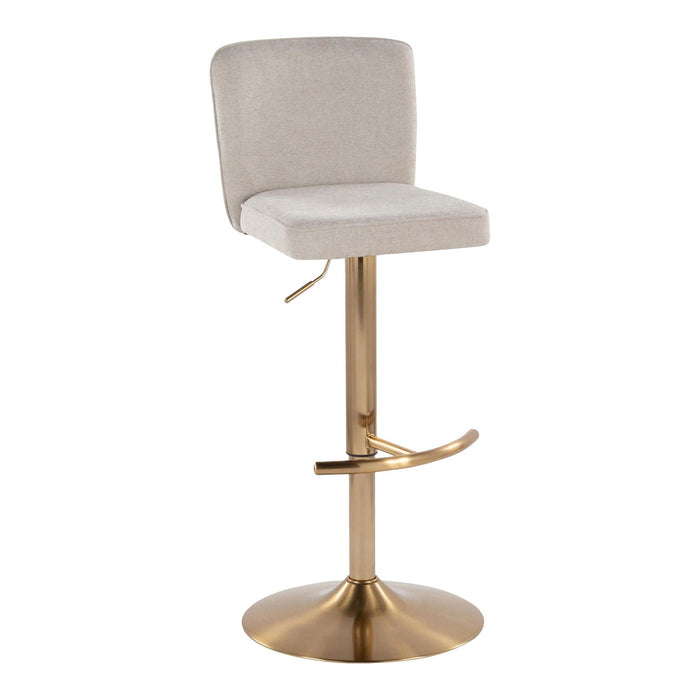 Henry - Adjustable Barstool With Swivel - Gold Metal (Set of 2)