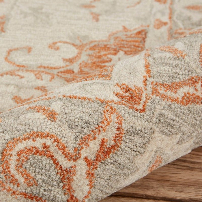 9' x 12' Medallion Area Rug - Orange And Ivory