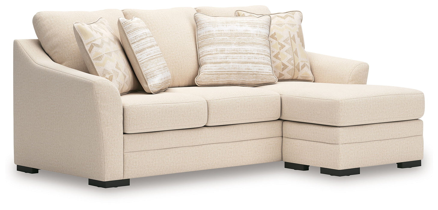Benchcraft® Lango sofa chaise in jute fabric, stationary sofa with a comfortable chaise lounge and modern design.