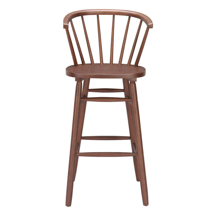 Wood Low Back Bar Chairs (Set of 2) - Walnut