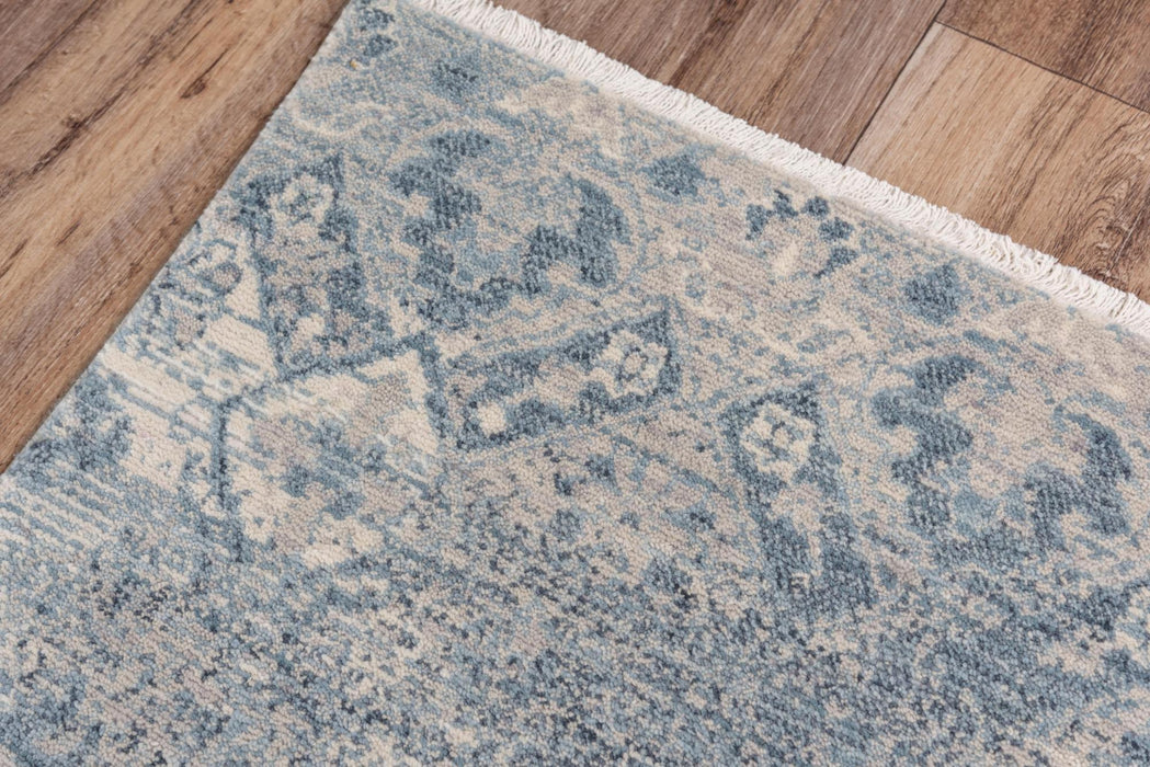 8' X 10' Wool Oriental Hand Carved Handmade Area Rug (747994) - Beige / Gray / Blue