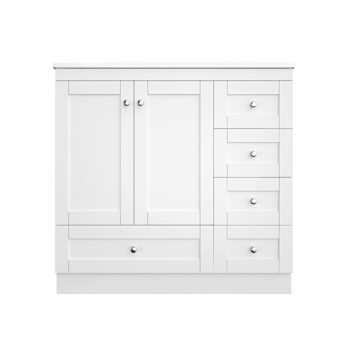Giga free-standing bathroom vanity cabinet with sink, soft-close drawers and doors, modern design and durable finish.