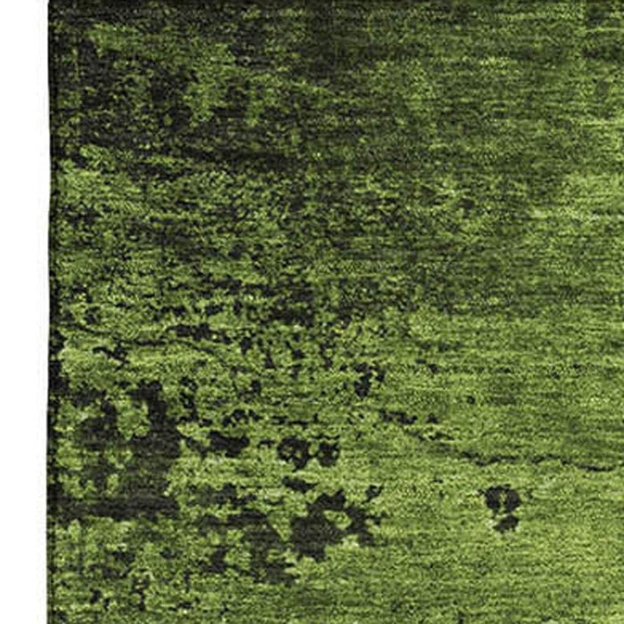 10' X 14' Abstract Washable Area Rug With UV Protection (648814) - Green / Gray