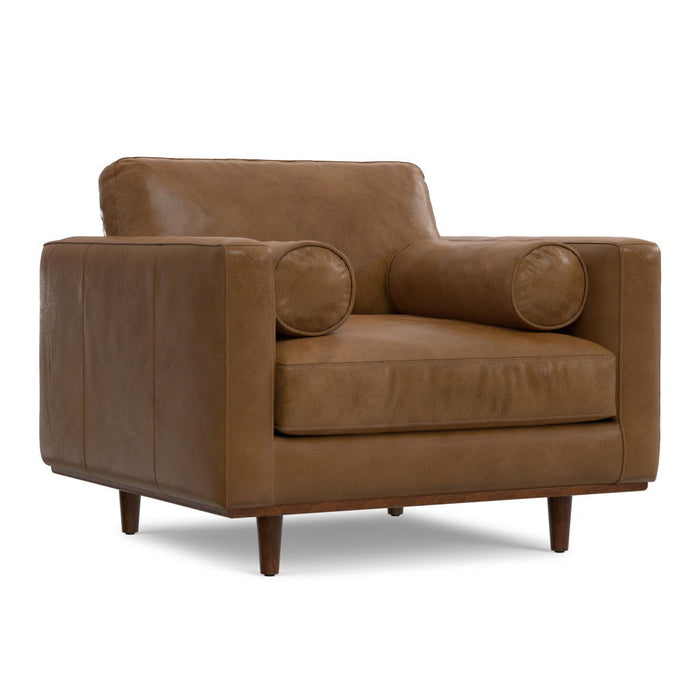 Mid-Century Leather Arm Chair - Brown