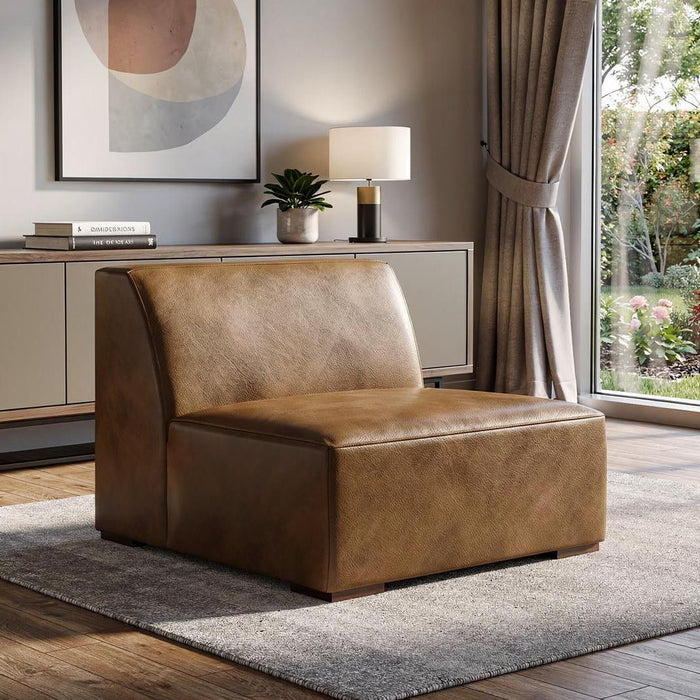 34" Leather Arm Chair - Brown