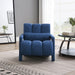 Giga navy blue upholstered accent arm chair with matching pillow, modern living room furniture, stylish and comfortable seating option