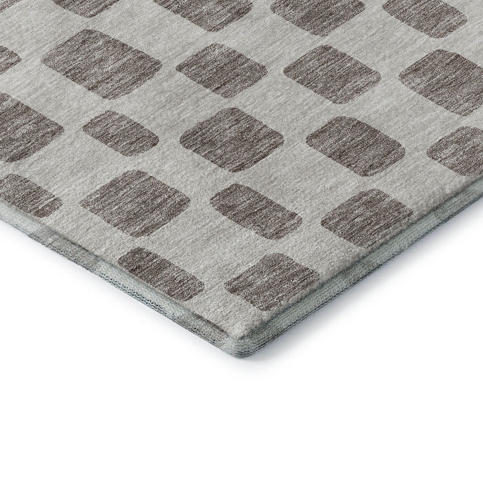 10' X 14' Geometric Washable Area Rug With UV Protection (669318) - Taupe / Ivory