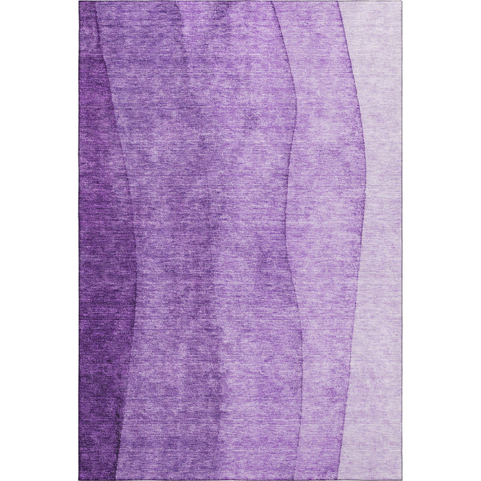 10' X 14' Ombre Washable Area Rug With UV Protection (656370) - Purple / Ivory