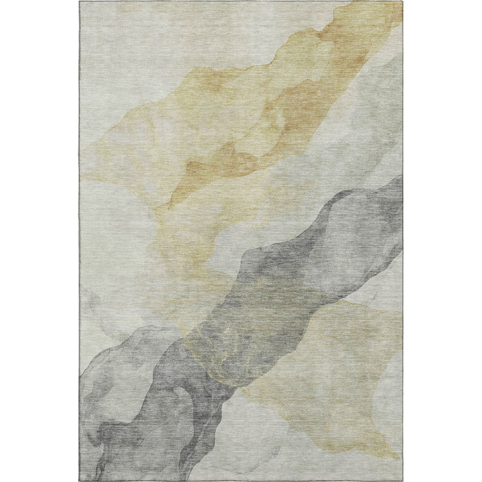10' X 14' Abstract Washable Area Rug With UV Protection (718163) - Beige / Gray
