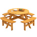 Giga 8-person wooden picnic table with built-in benches, outdoor camping dining table, sturdy garden furniture with 2220lb capacity