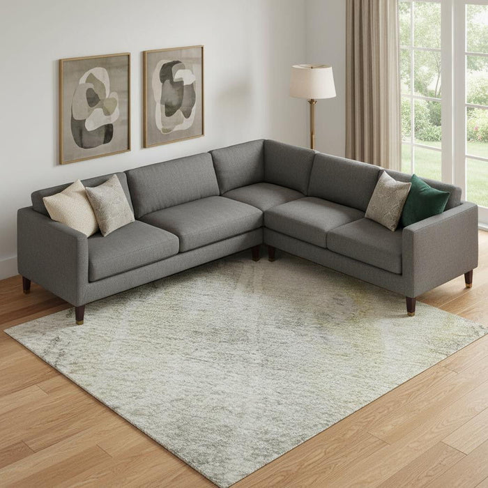10' X 14' Abstract Washable Area Rug With UV Protection (692148) - Silver / Gray / Gold