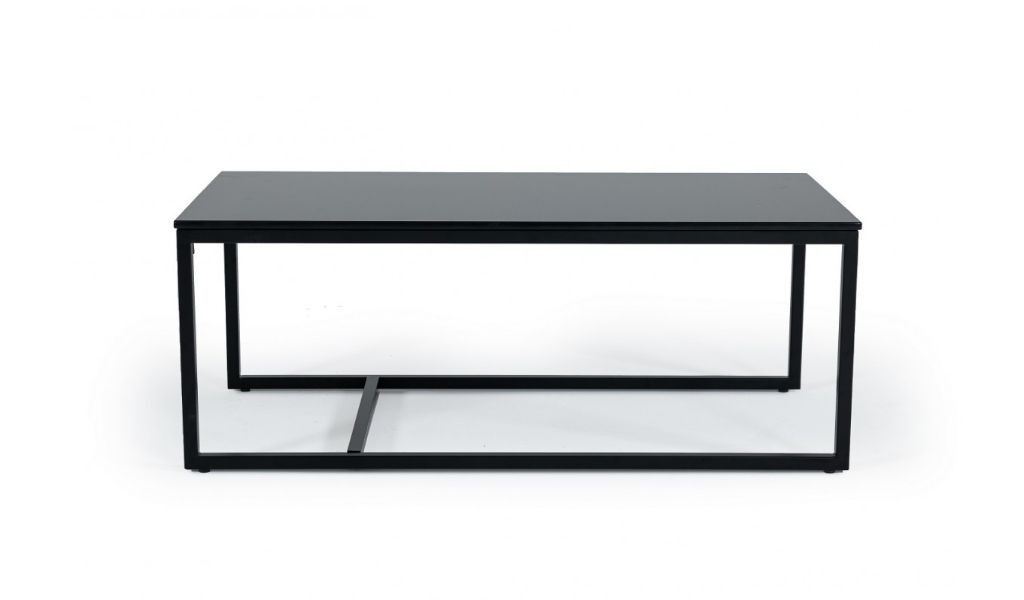 Marble Stone Rectangular Coffee Table - Black And Black