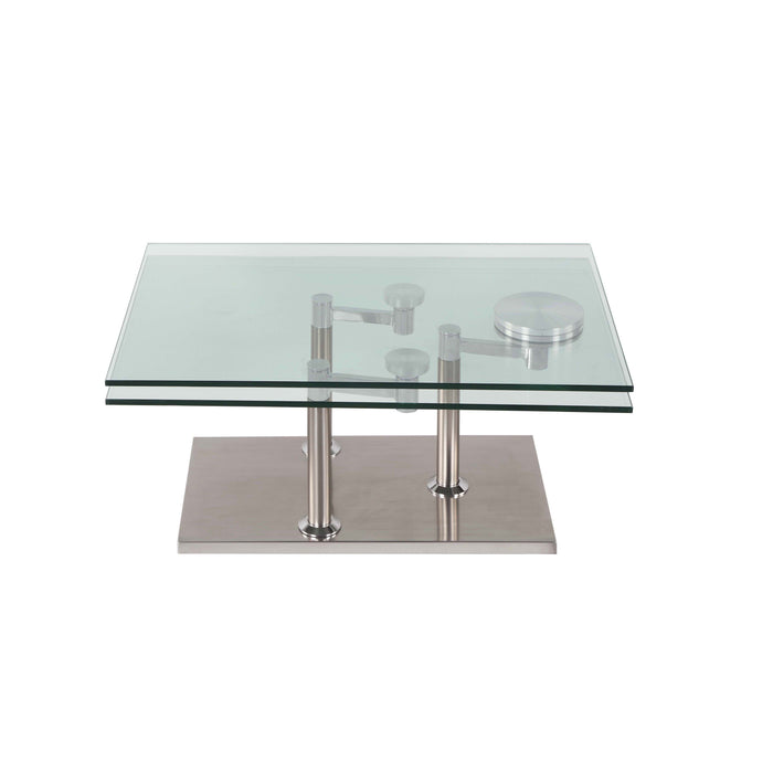 Chintaly 8164 Two Rectangular Motion Clear Glass Tops Clear