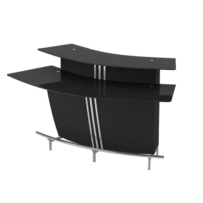 Chintaly BROADWAY Wooden Bar Body w/ Steel Accents Matte Black