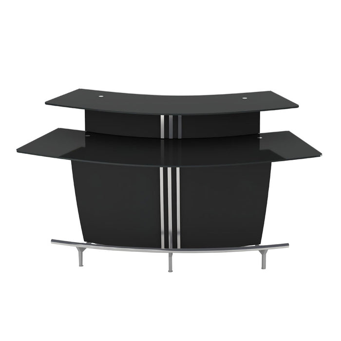 Chintaly BROADWAY Wooden Bar Body w/ Steel Accents Matte Black