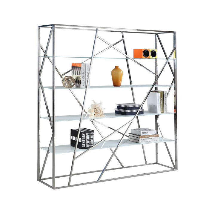 Chintaly 74104 BKS 4 White Starphire Tempered Glass Shelves White Starphire Glass