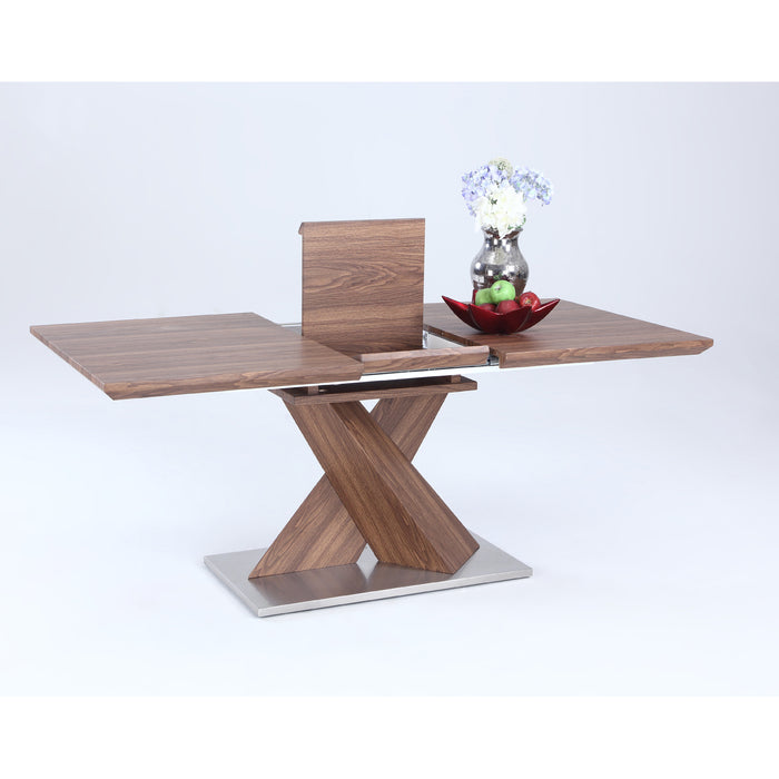 Chintaly BETHANY "X" Shaped Laminated Wood Pedestal Walnut