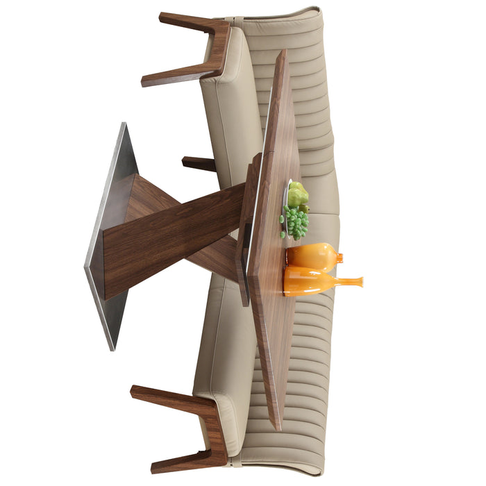 Chintaly BETHANY Vertical Channel Back Nook with Wooden Legs Walnut