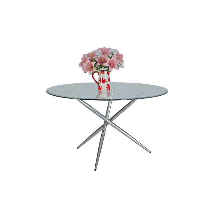 Chintaly PATRICIA Criss Cross Dining Table Legs Polished SS