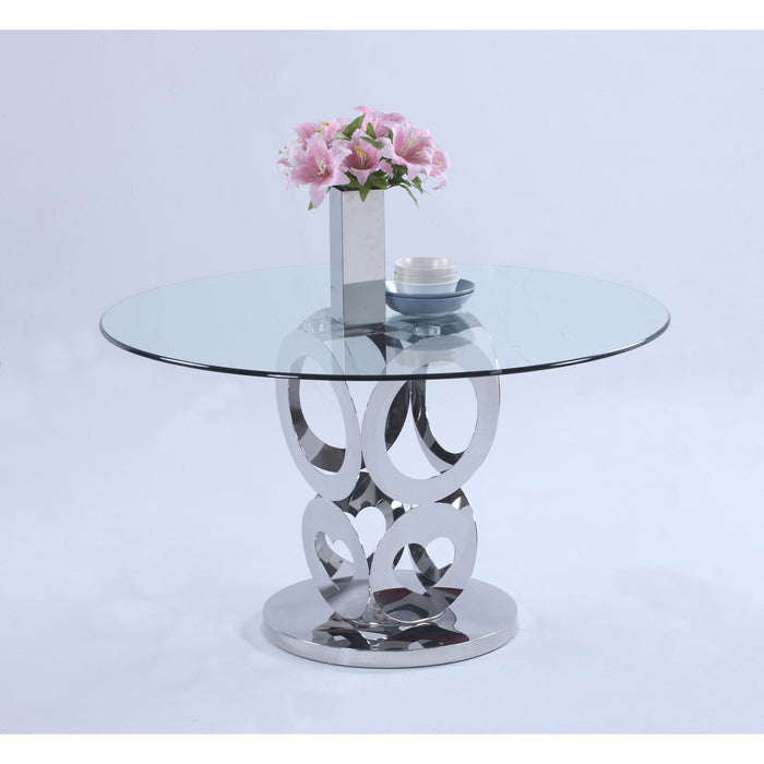 Chintaly RAEGAN 51" Round Glass Top Clear