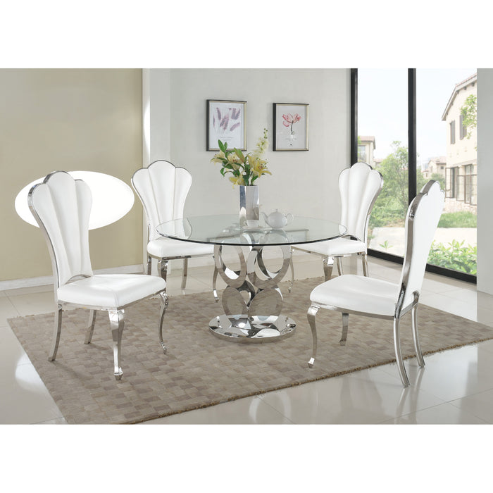 Chintaly RAEGAN 51" Round Glass Top Clear