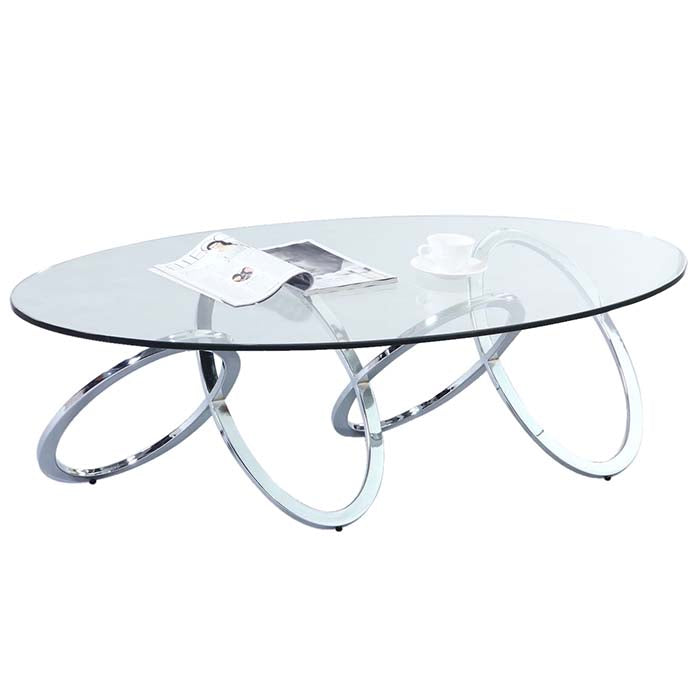 Chintaly Oval 30"x 54" 1/2"-Thick Glass Flat Polish Clear