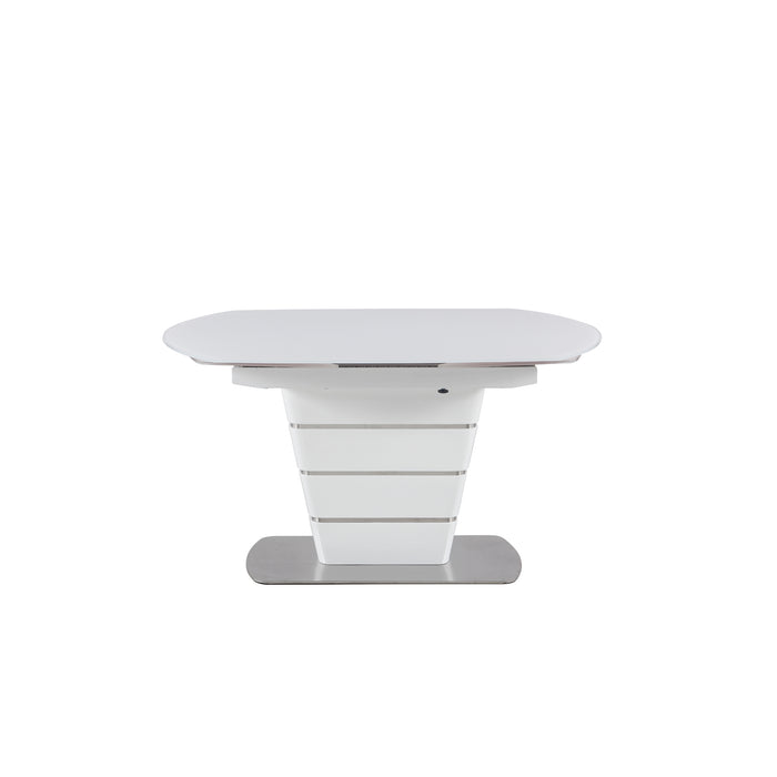 Chintaly CHARLOTTE 39"x 55" White Starphire Glass Top w/ 2 Motion Extensions Super White