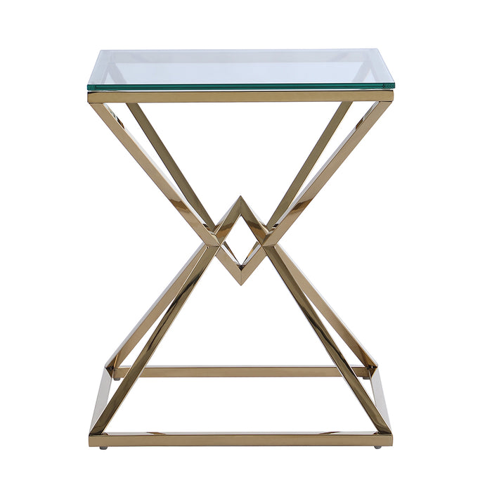 Chintaly 7616 20" Square Glass Top Clear