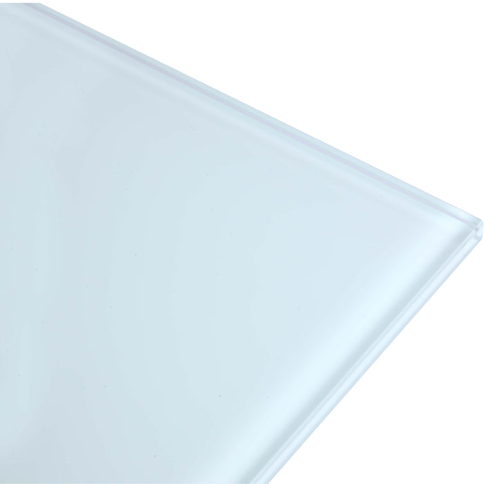 Chintaly WHITE GLASS 30"x 60" 1/2"-Thick Glass- Flat Polished Edge - Safety Corners White