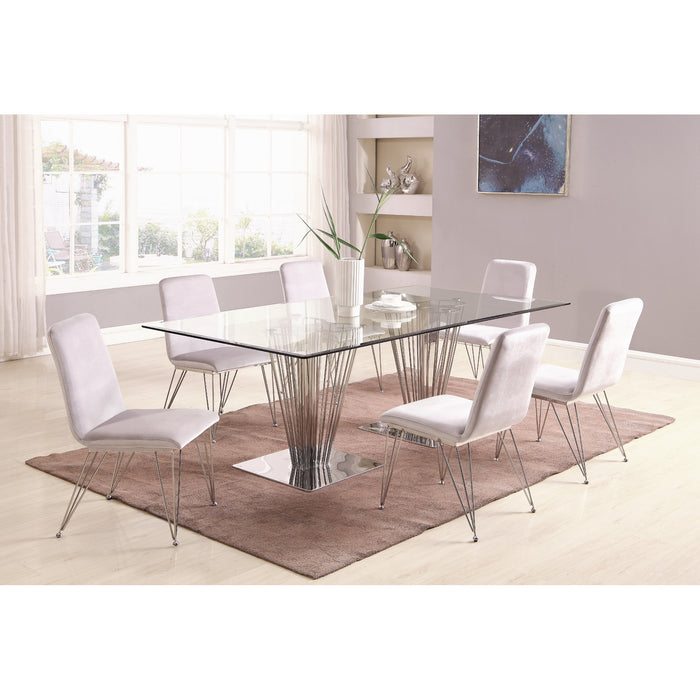 Chintaly FERNANDA 44"x 84" Rectangular Tempered Glass Top Clear