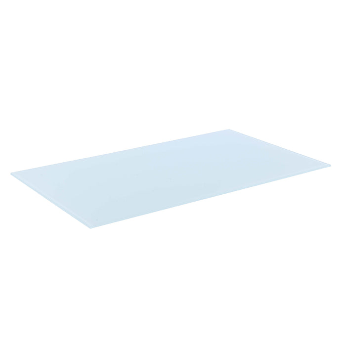 Chintaly WHITE GLASS 30"x 48" 1/2"-Thick Glass- Flat Polished Edge - w/ Safety Corners White