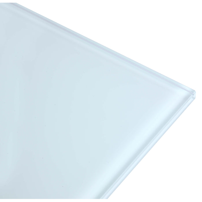 Chintaly WHITE GLASS 30"x 48" 1/2"-Thick Glass- Flat Polished Edge - w/ Safety Corners White
