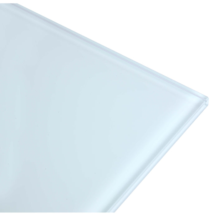 Chintaly WHITE GLASS 36"x 72" 1/2"-Thick Glass- Flat Polished Edge - Safety Corners White