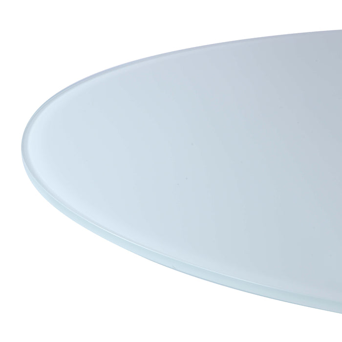 Chintaly WHITE GLASS 60" Round 1/2"-Thick Glass- Flat Polished Edge White