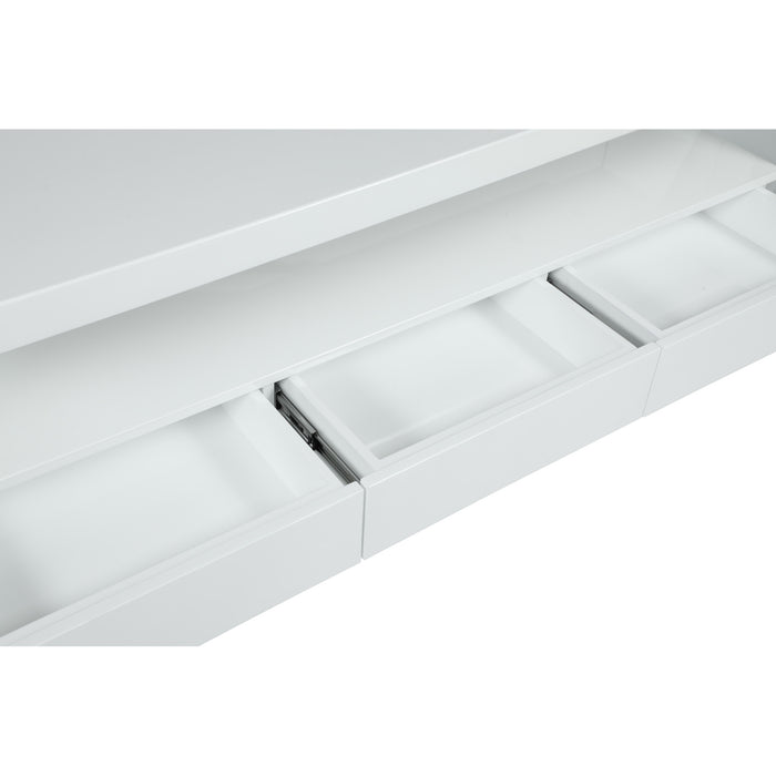 Chintaly 6902-DSK Wooden Shelves & Drawers Gloss White / Clear