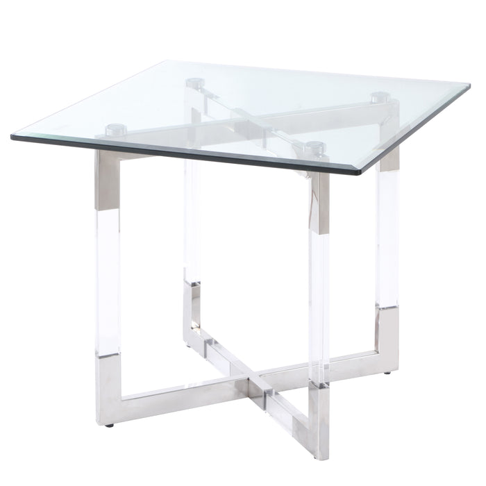 Chintaly 24" Square Glass Top Clear
