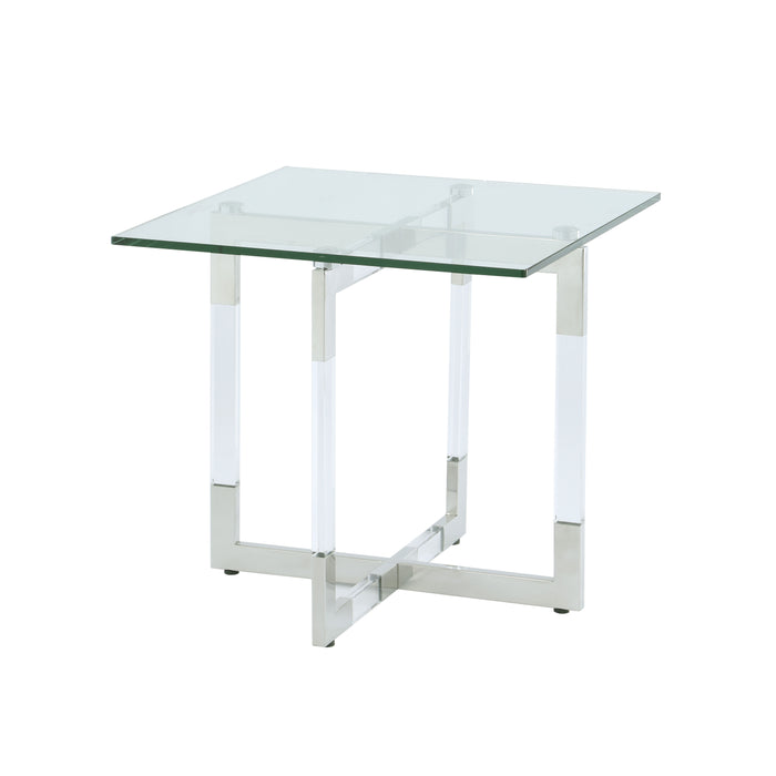Chintaly YASMIN-OCC 24" Square Glass Top Clear