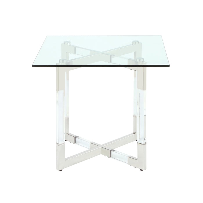 Chintaly YASMIN-OCC 24" Square Glass Top Clear