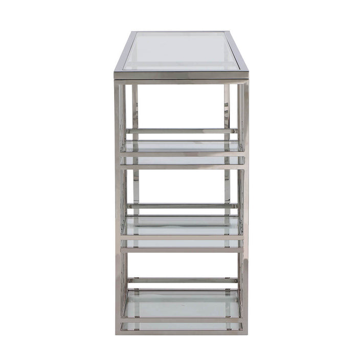 Chintaly 7400-BAR 17"x 60" Clear Tempered Glass Glass Top & Shelves Clear