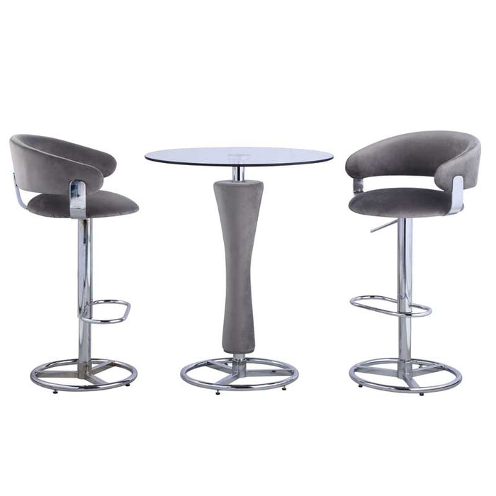 Chintaly DANIELLA 30" Round Class Pub Table Top Clear