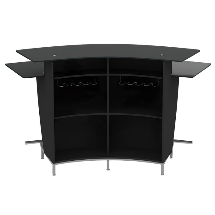 Chintaly BOWERY-BAR Wooden Bar Cabinet White Gloss / Gloss Black